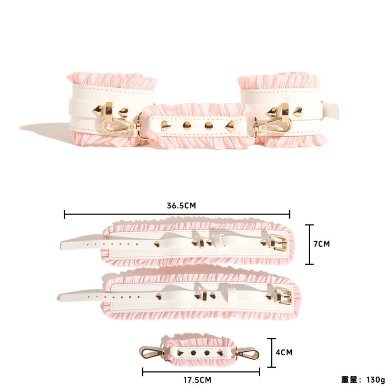 Sex Bondage Kit 6 Pcs - BDSM Restraints Set with Blindfold, Handcuffs, Gag & Collar for Couples